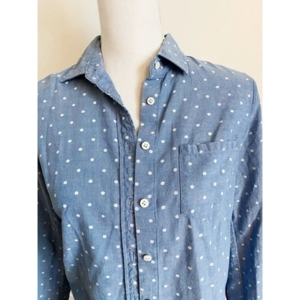 J. Crew • Blue Chambray Polka Dot Boy Shirt